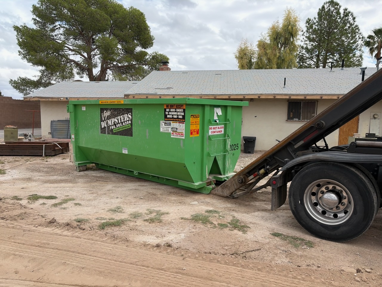 20-Yard dumpster rental for one of our long time renters in Las Vegas.