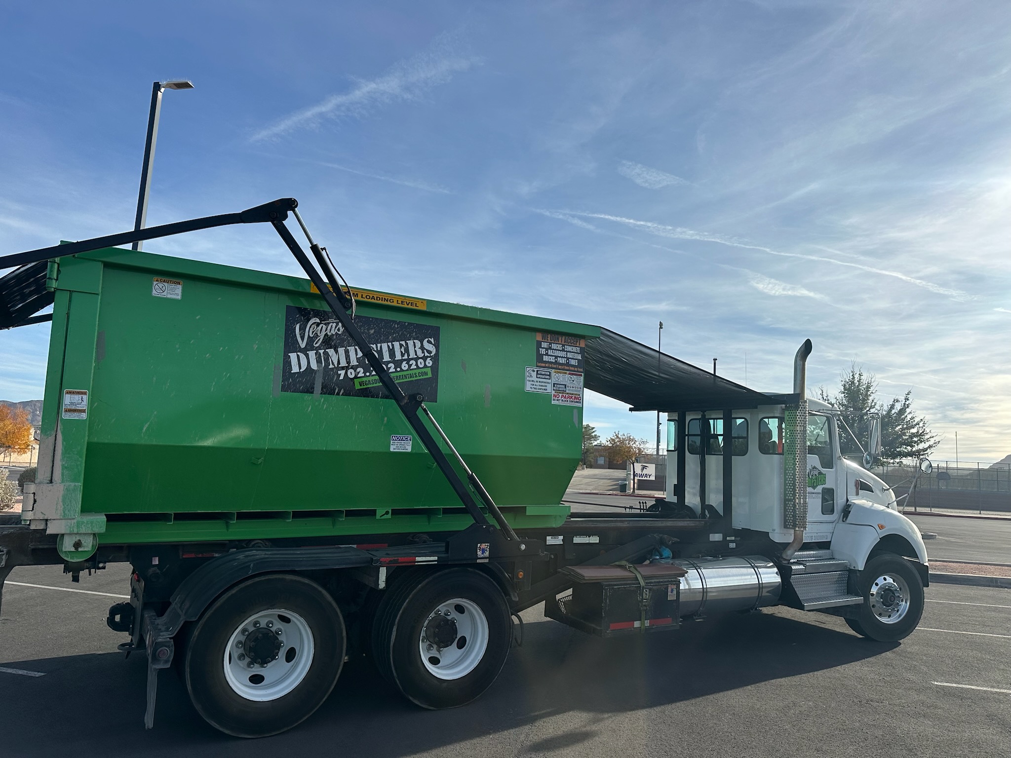 20-Yard Dumpster Loaded for Delivery