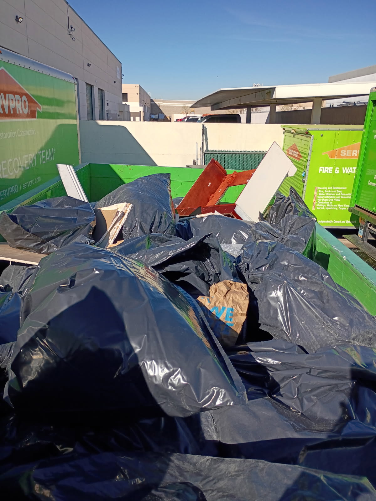 top of 30-yard dumpster