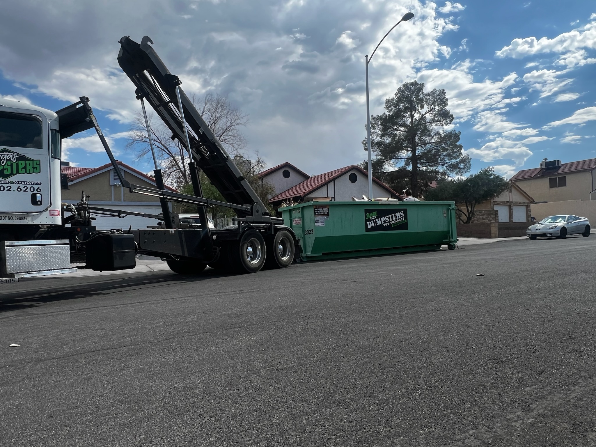 30 yard roll off dumpster rental delivered to a residential remodeling project in Las Vegas, Nevada by Vegas Dumpster Rentals