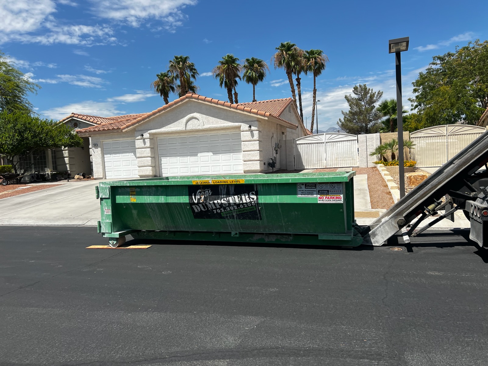 Lowboy dumpster rental for dirt concrete and rock in Las Vegas