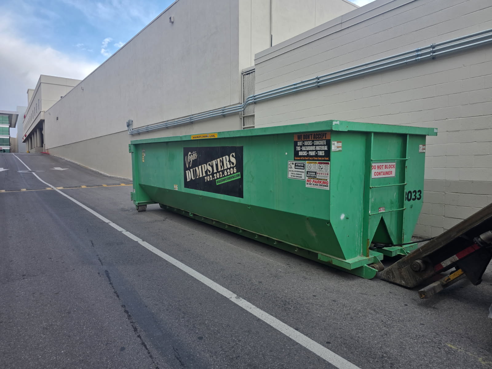 30-yard dumpster rental delivered to a Las Vegas home for a residential cleanup project