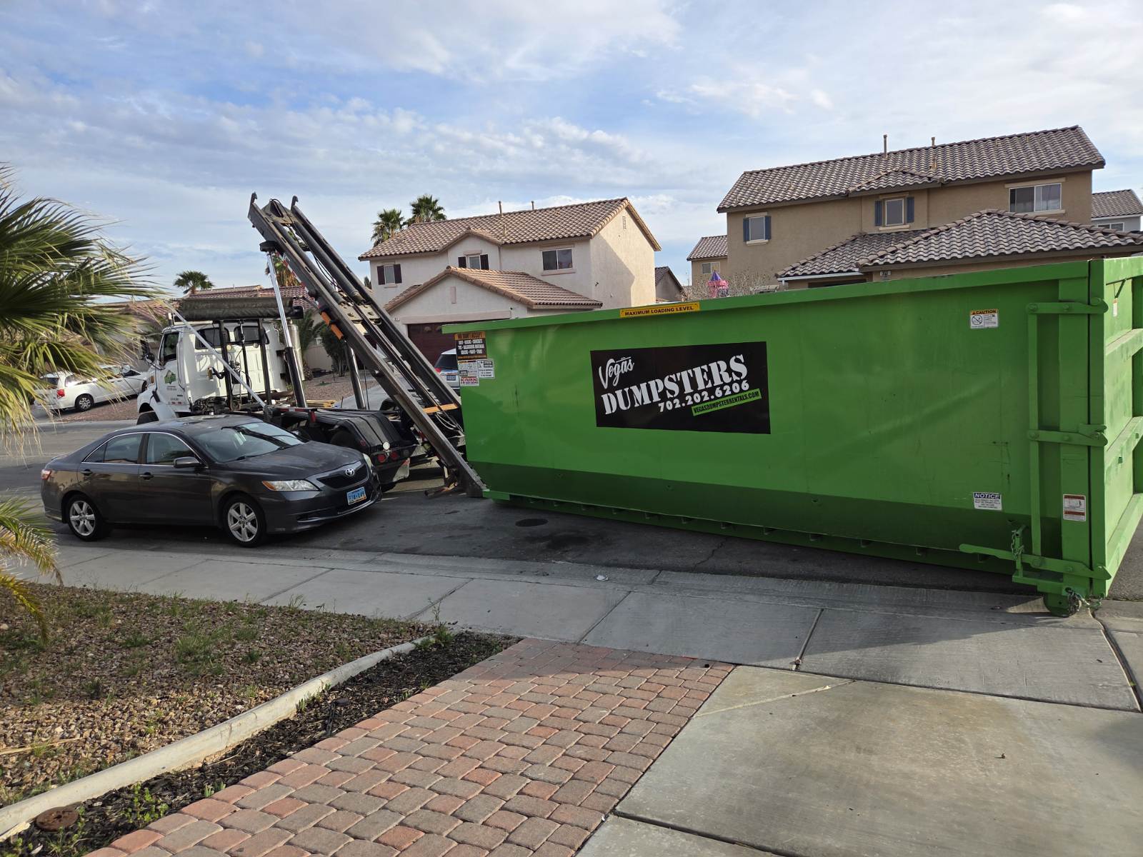 40-yard dumpster rental delivered to a residential project in Las Vegas