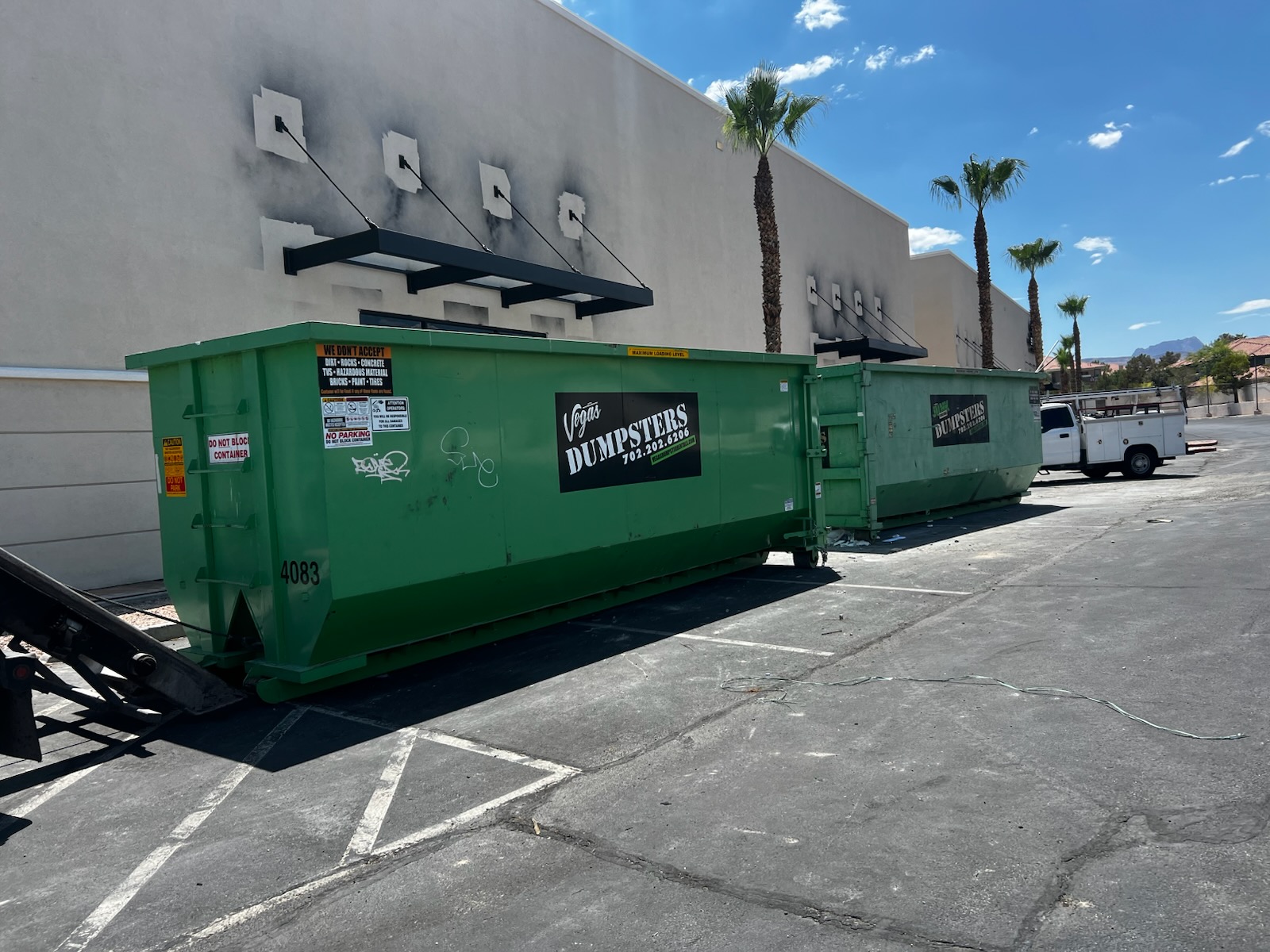 Commercial dumpster rental in Henderson NV for a business construction project