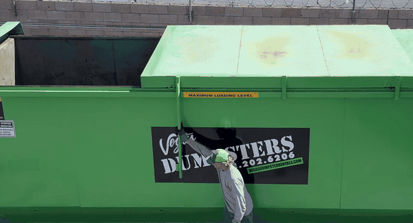 Closed-top 40-yard commercial dumpster rental in Las Vegas and Henderson by Vegas Dumpsters