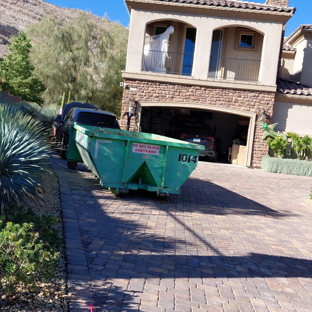 Lowboy Dumpster Rental fits in the driveway