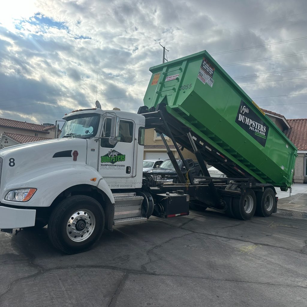 30-Yard Dumpster Rental being delivered.