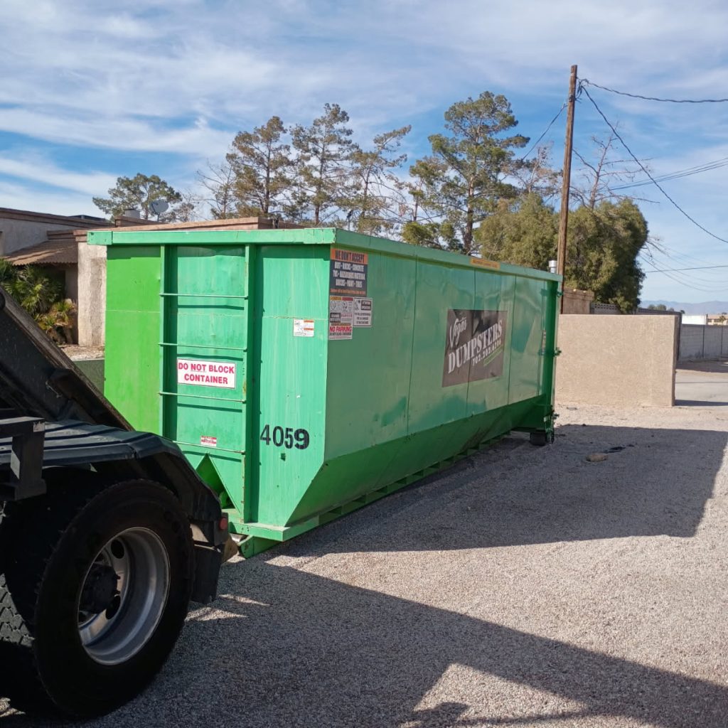 Commercial dumpster rental in Las Vegas for a business construction project