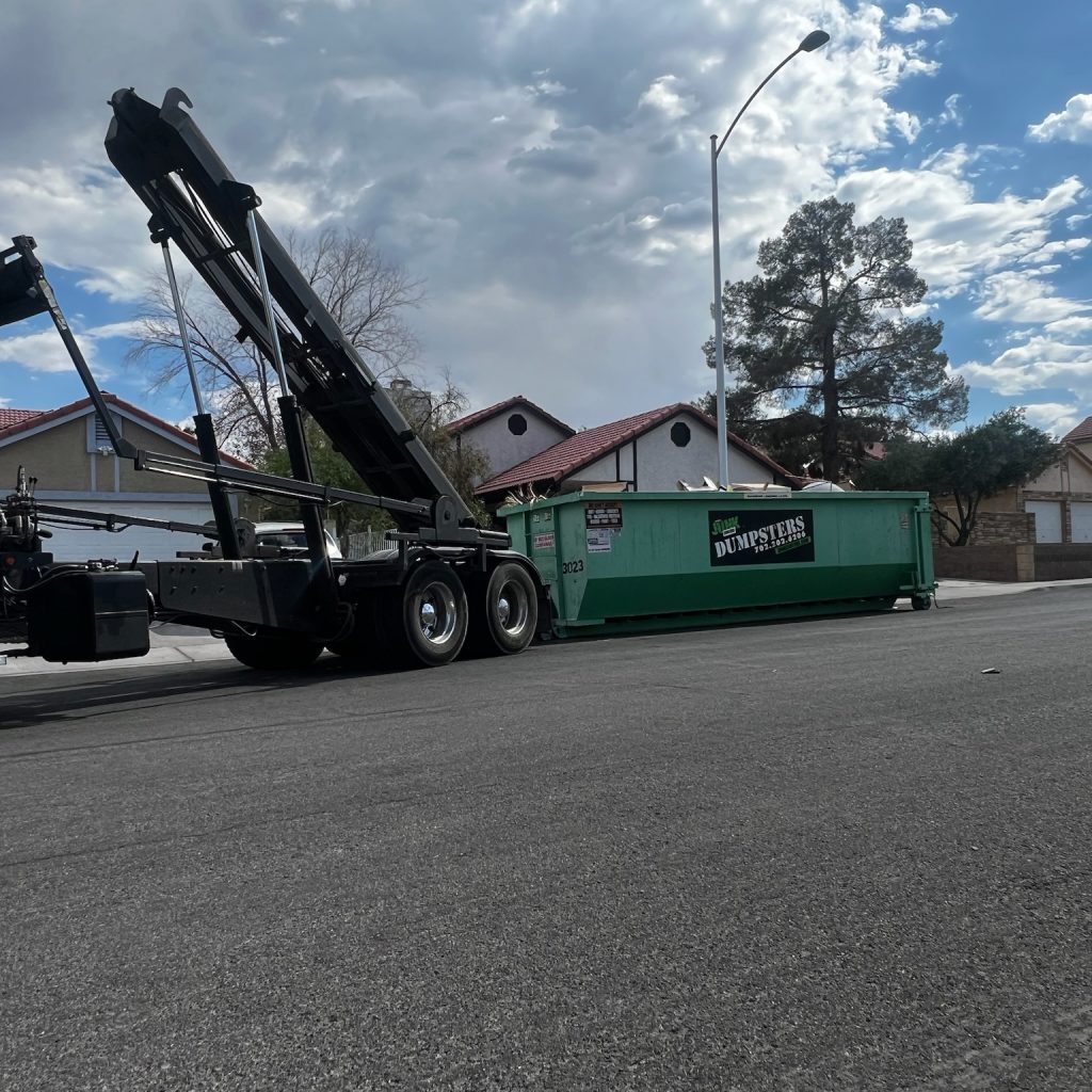 30 yard roll off dumpster rental delivered to a residential remodeling project in Las Vegas, Nevada by Vegas Dumpster Rentals