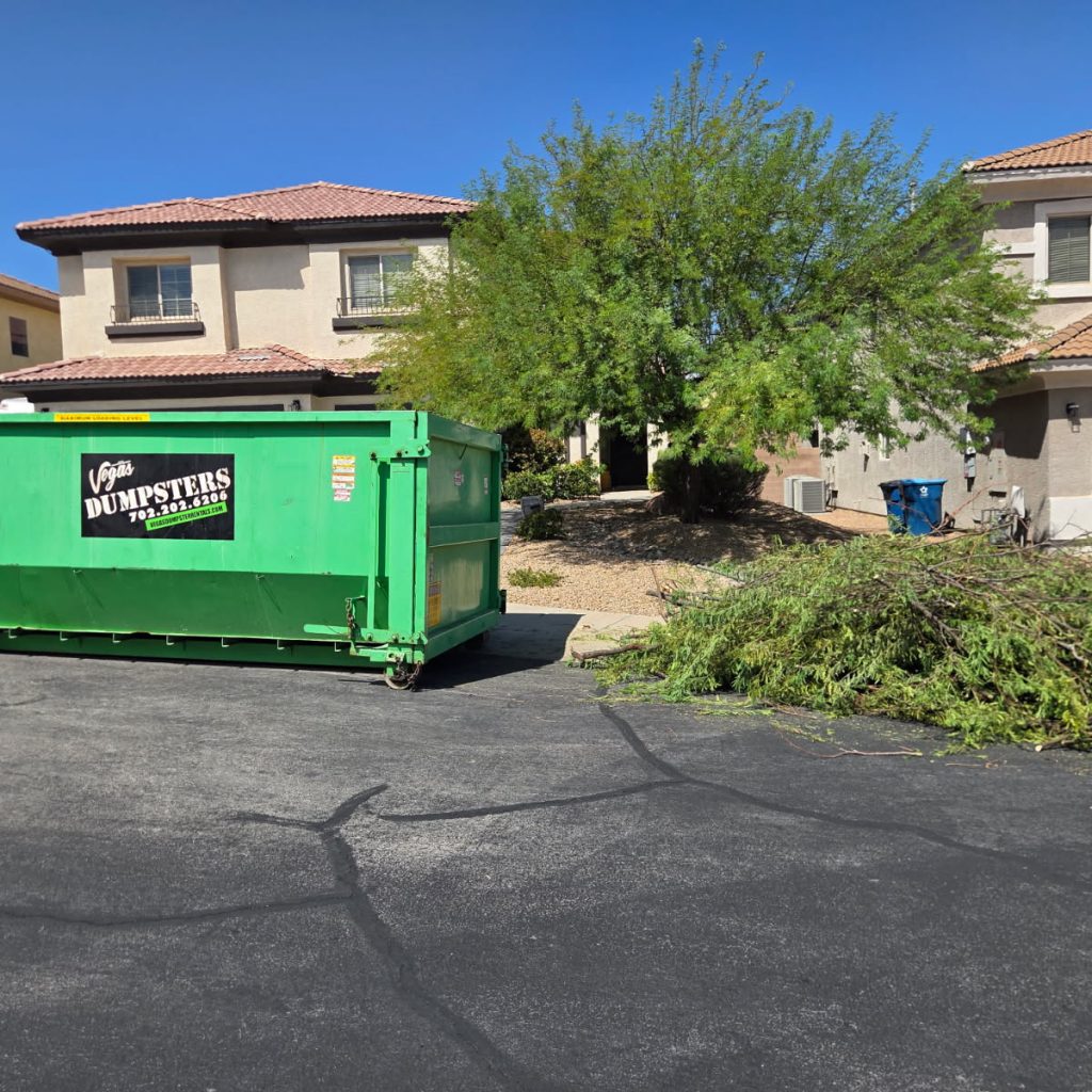 Las Vegas homeowner asking questions about residential dumpster rental