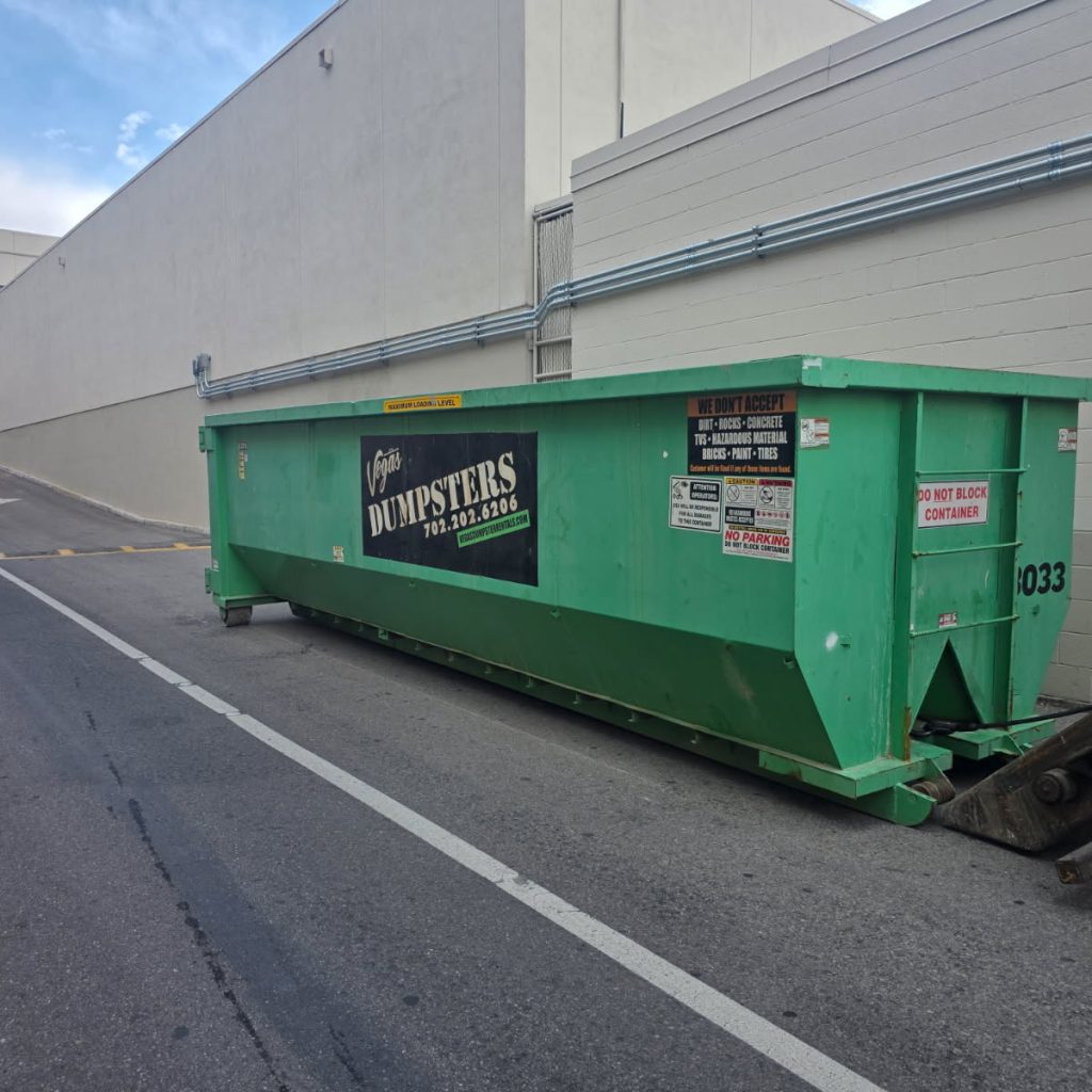 30-yard dumpster rental delivered to a Las Vegas home for a residential cleanup project